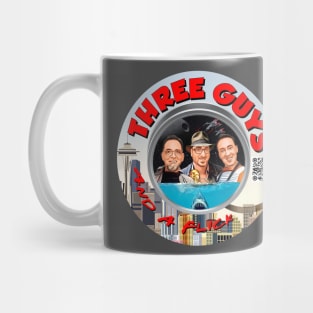 3 Guys and a Flick Logo with QR Code Mug